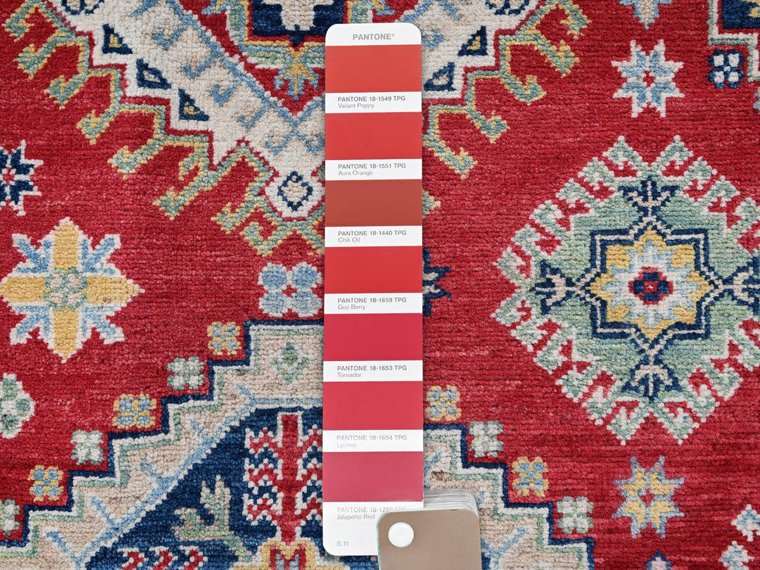 7'10" x 9'11" New Hand Knotted Red Wool Rectangle Oriental Rug - MOA102530