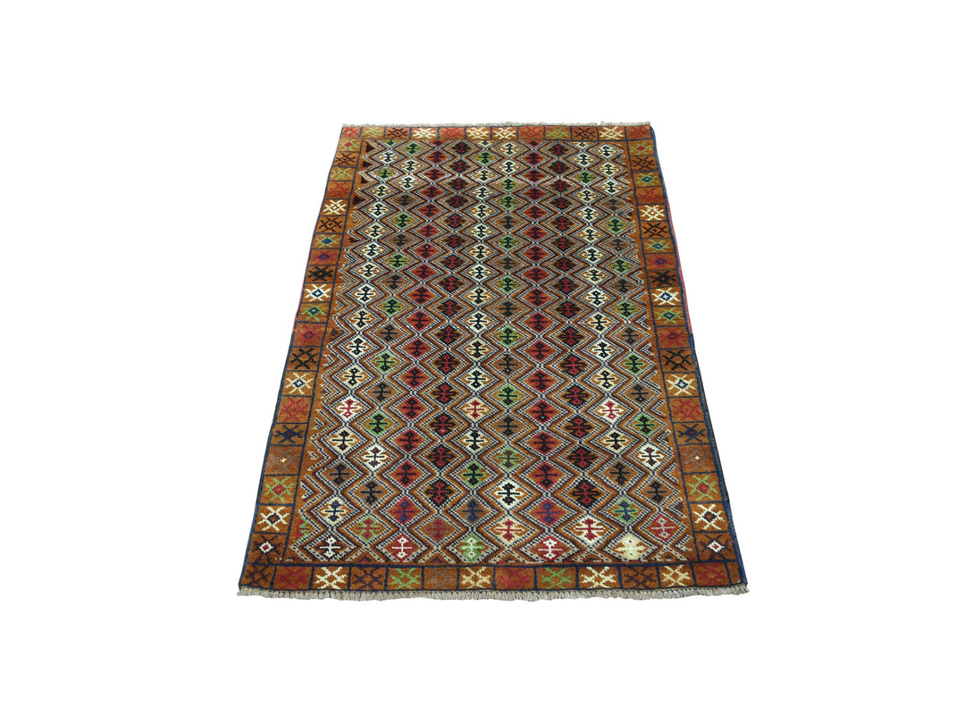 3'1" x 4'8" New Hand Knotted Multicolored Wool Rectangle Oriental Rug - MOA10253175