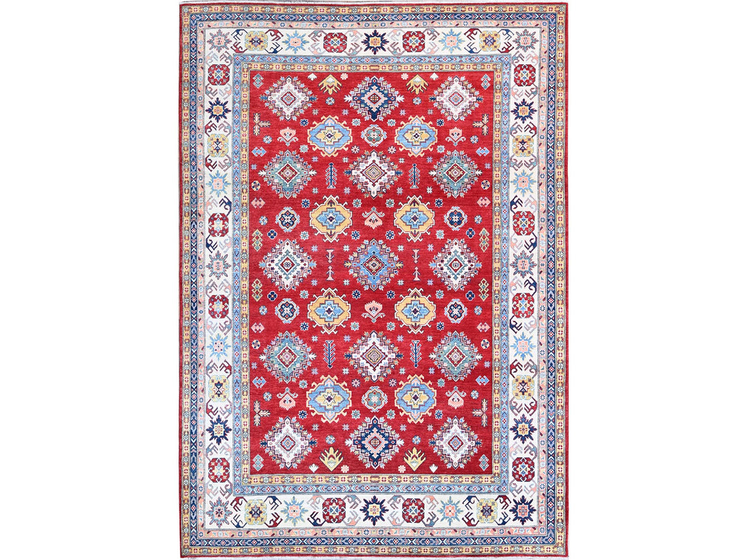 8'0" x 11'3" New Hand Knotted Red Wool Rectangle Oriental Rug - MOA102532