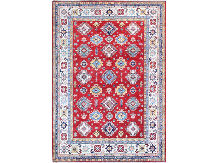 8'0" x 11'3" New Hand Knotted Red Wool Rectangle Oriental Rug - MOA102532