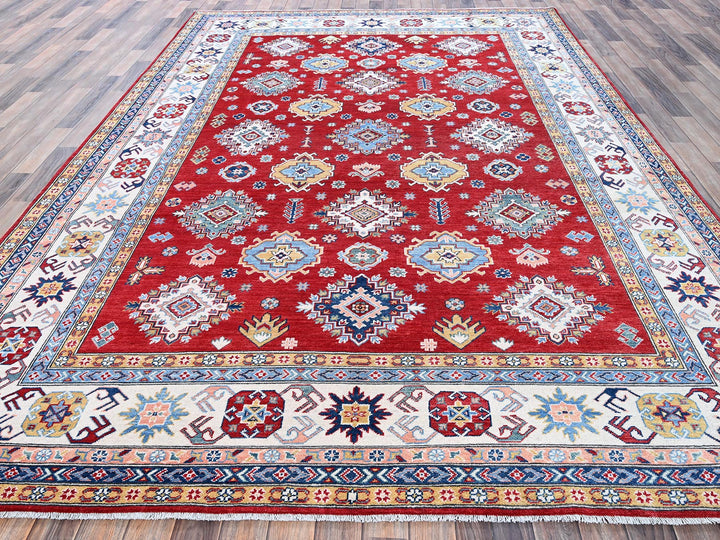 8'0" x 11'3" New Hand Knotted Red Wool Rectangle Oriental Rug - MOA102532