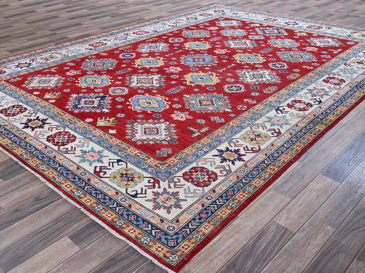 8'0" x 11'3" New Hand Knotted Red Wool Rectangle Oriental Rug - MOA102532