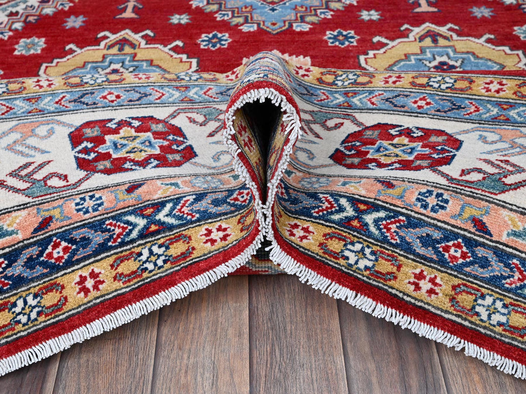 8'0" x 11'3" New Hand Knotted Red Wool Rectangle Oriental Rug - MOA102532