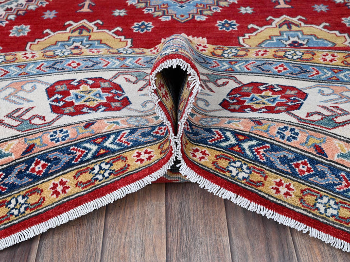 8'0" x 11'3" New Hand Knotted Red Wool Rectangle Oriental Rug - MOA102532