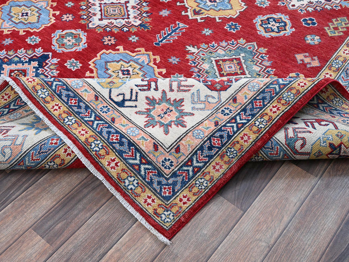 8'0" x 11'3" New Hand Knotted Red Wool Rectangle Oriental Rug - MOA102532