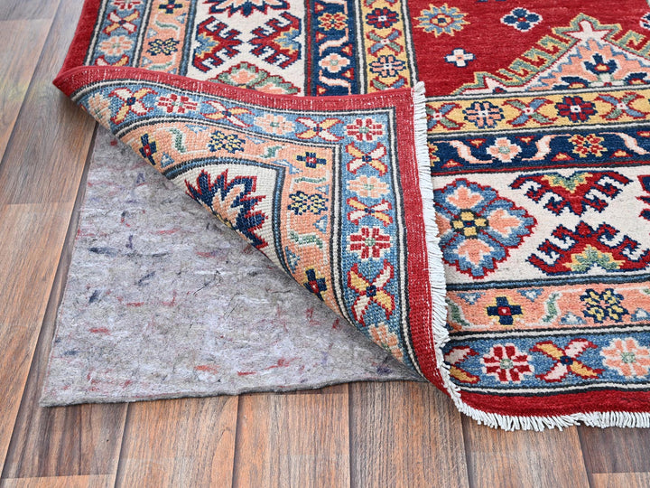 6'3" x 8'11" New Hand Knotted Red Wool Rectangle Oriental Rug - MOA102533