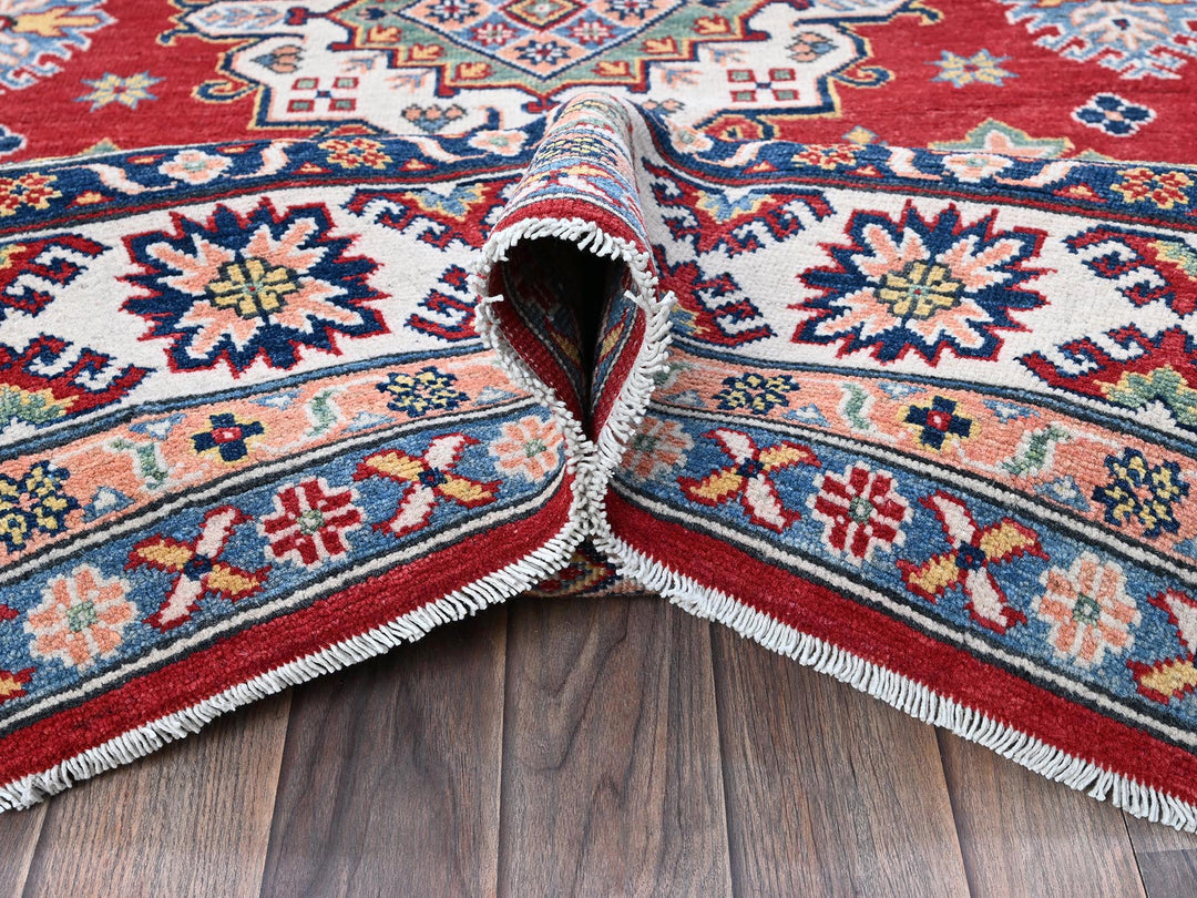 6'3" x 8'11" New Hand Knotted Red Wool Rectangle Oriental Rug - MOA102533