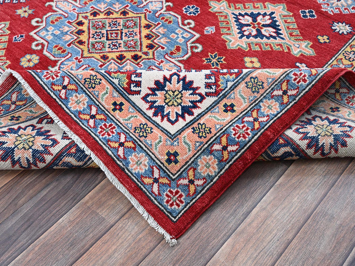 6'3" x 8'11" New Hand Knotted Red Wool Rectangle Oriental Rug - MOA102533