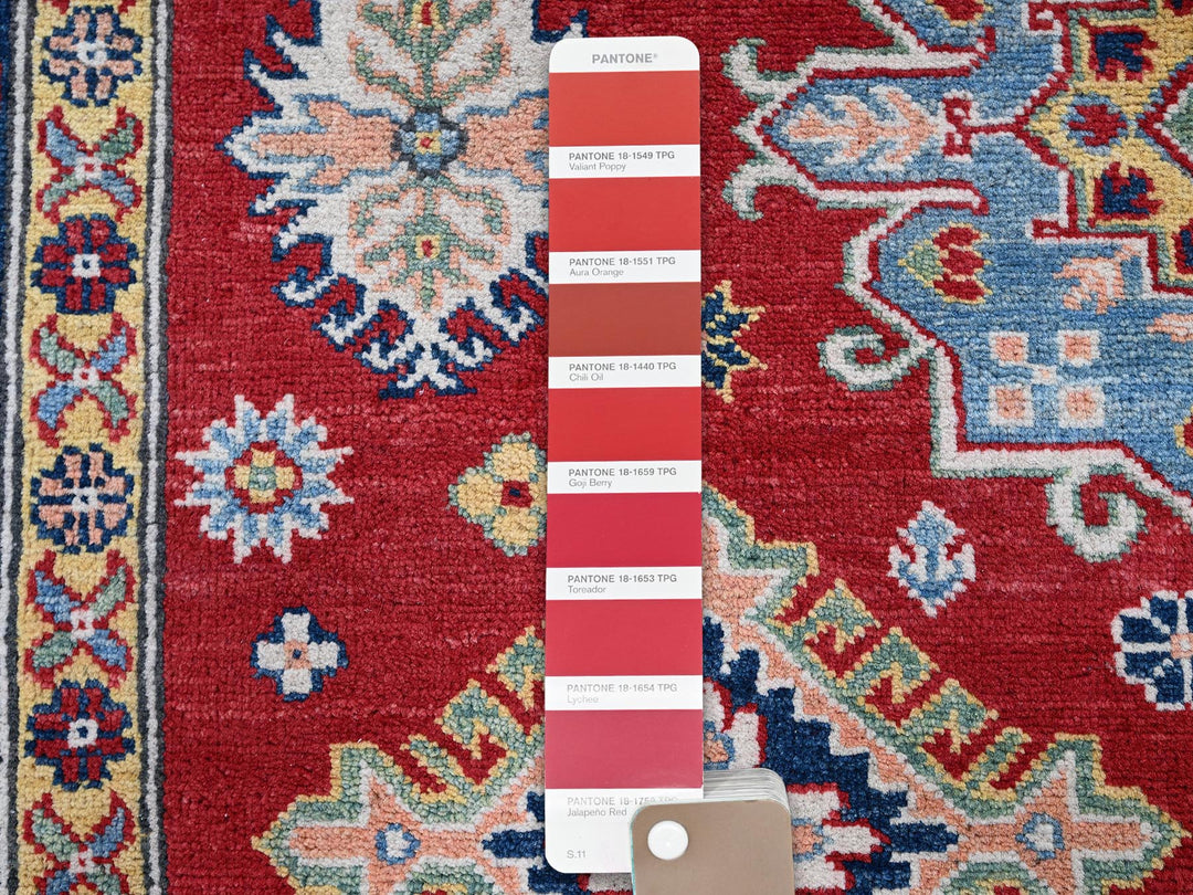 6'3" x 8'11" New Hand Knotted Red Wool Rectangle Oriental Rug - MOA102533