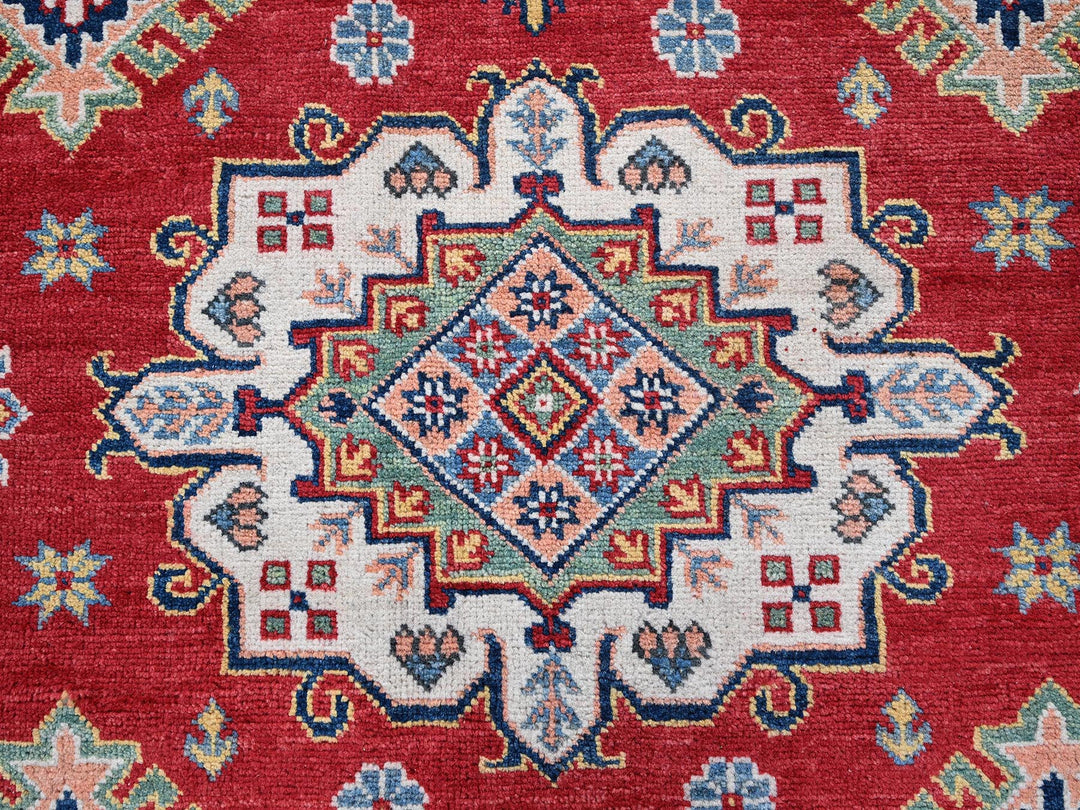6'3" x 8'11" New Hand Knotted Red Wool Rectangle Oriental Rug - MOA102533