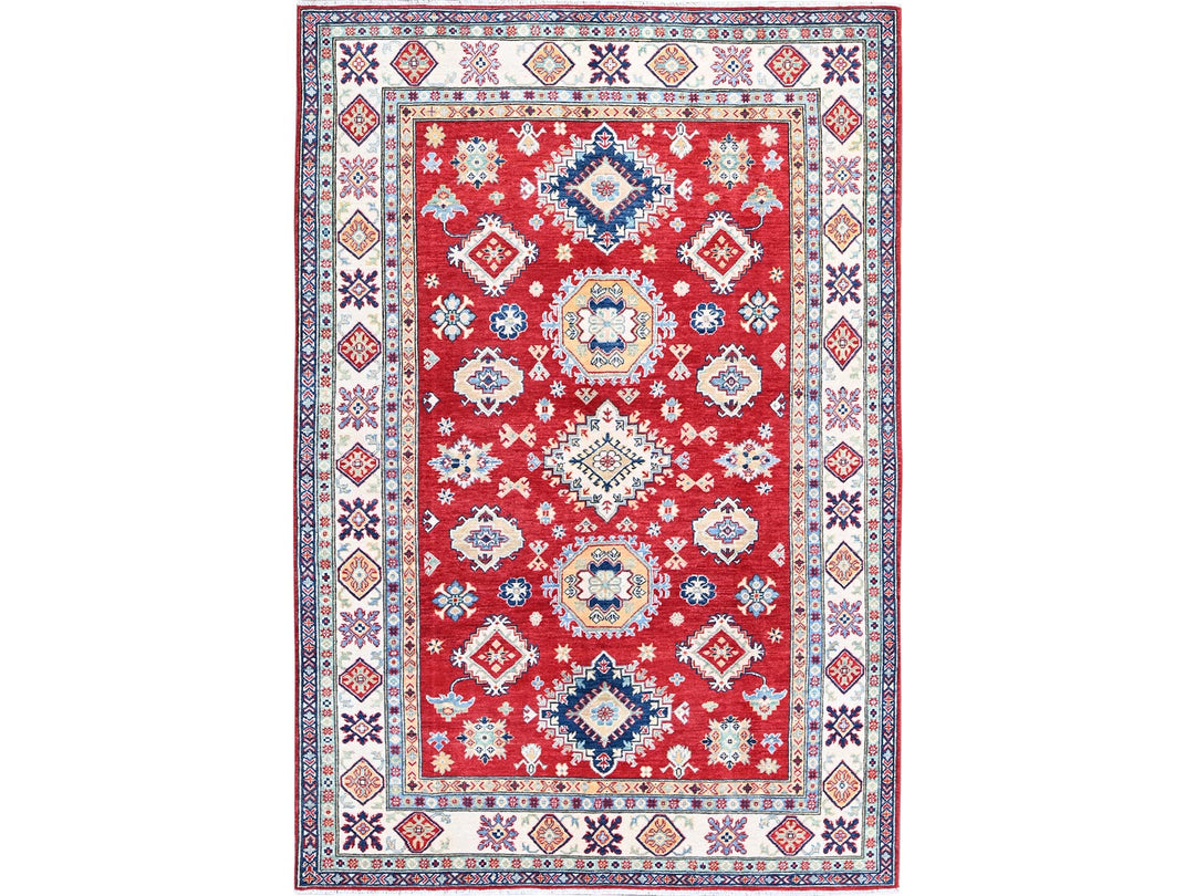 5'10" x 8'8" New Hand Knotted Red Wool Rectangle Oriental Rug - MOA102534