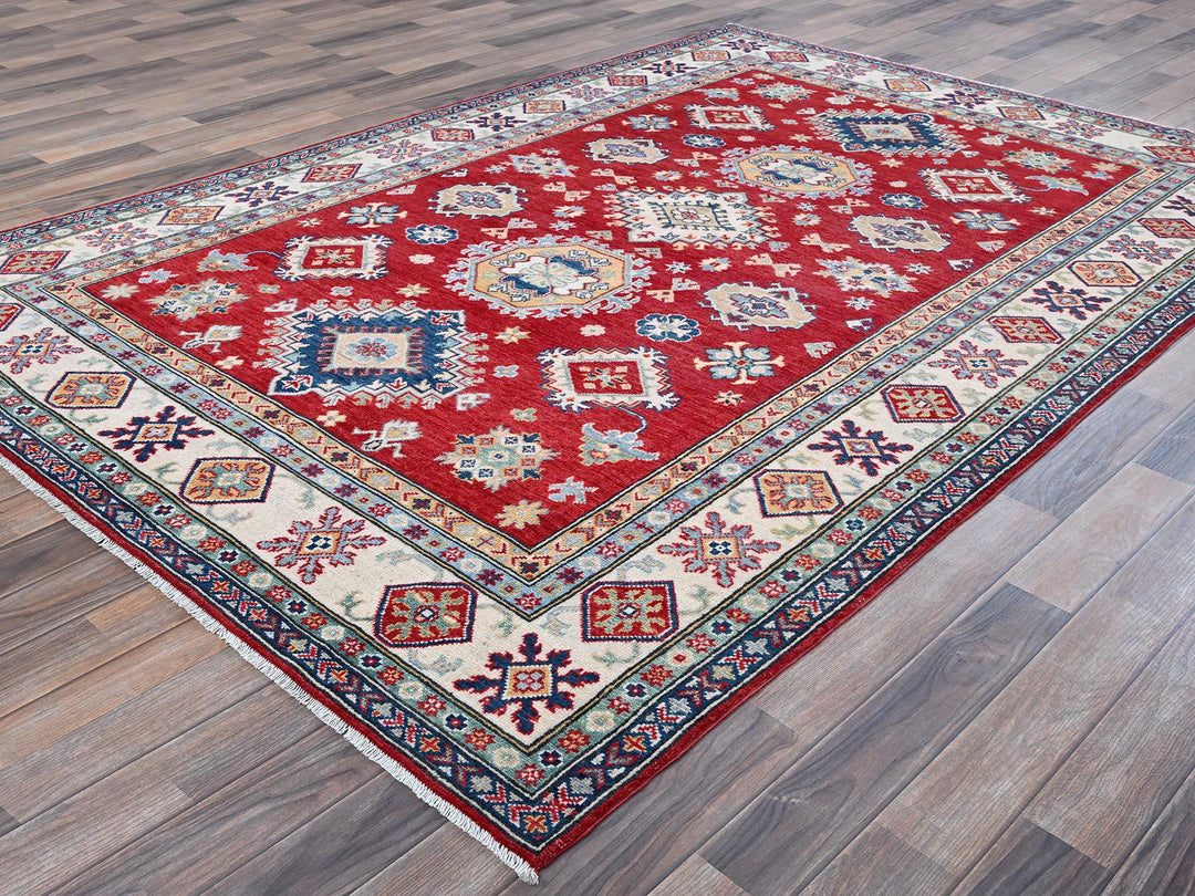 5'10" x 8'8" New Hand Knotted Red Wool Rectangle Oriental Rug - MOA102534