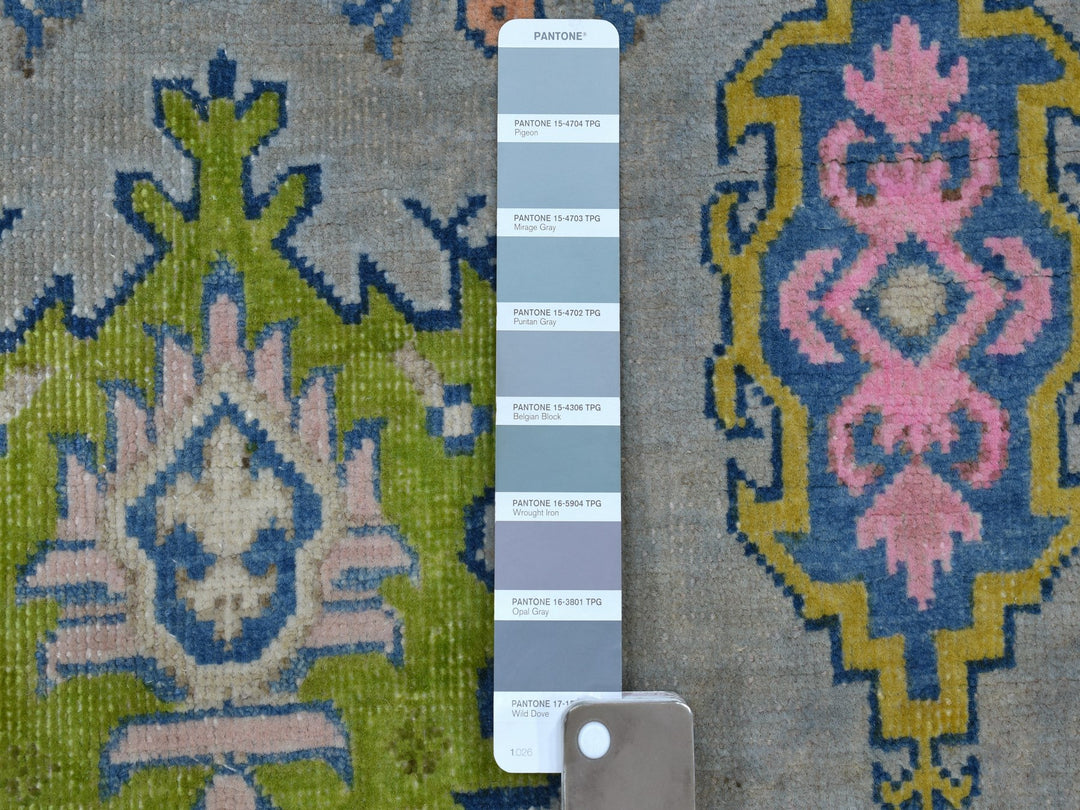 3'10" x 5'5" New Hand Knotted Grey Wool Rectangle Oriental Rug - MOA10253515