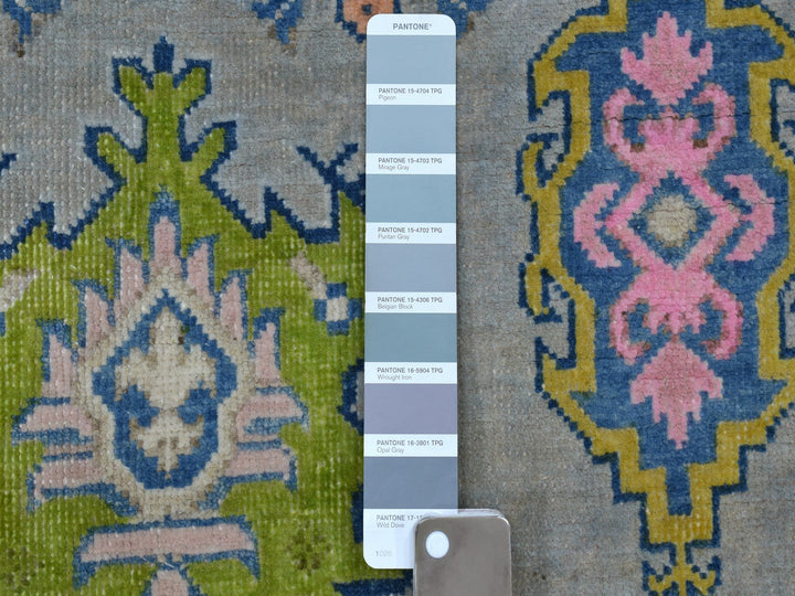 3'10" x 5'5" New Hand Knotted Grey Wool Rectangle Oriental Rug - MOA10253515