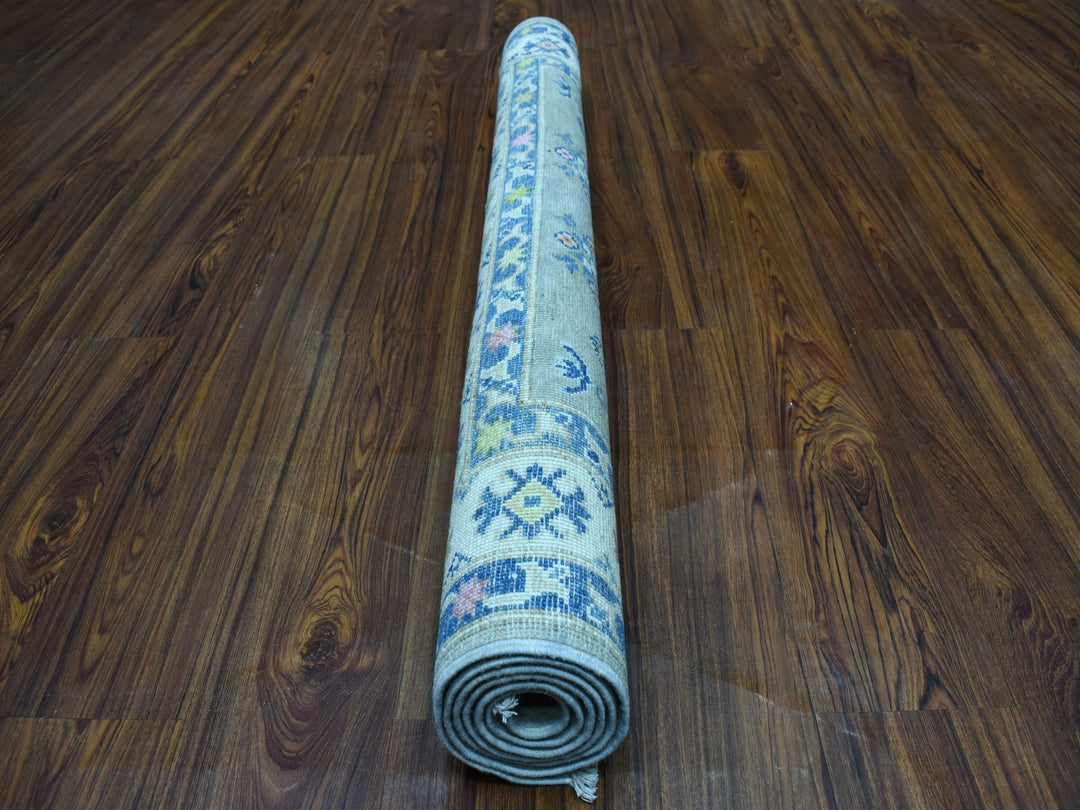3'10" x 5'5" New Hand Knotted Grey Wool Rectangle Oriental Rug - MOA10253515
