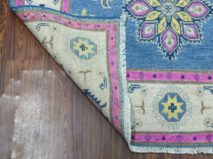 4'0" x 6'4" New Hand Knotted Blue Wool Rectangle Oriental Rug - MOA10253517