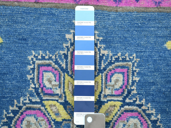 4'0" x 6'4" New Hand Knotted Blue Wool Rectangle Oriental Rug - MOA10253517