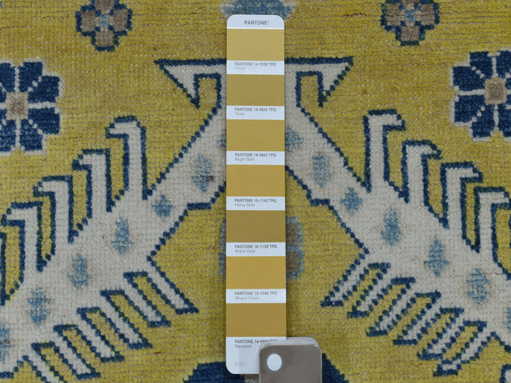 4'0" x 6'4" New Hand Knotted Yellow Wool Rectangle Oriental Rug - MOA10253528