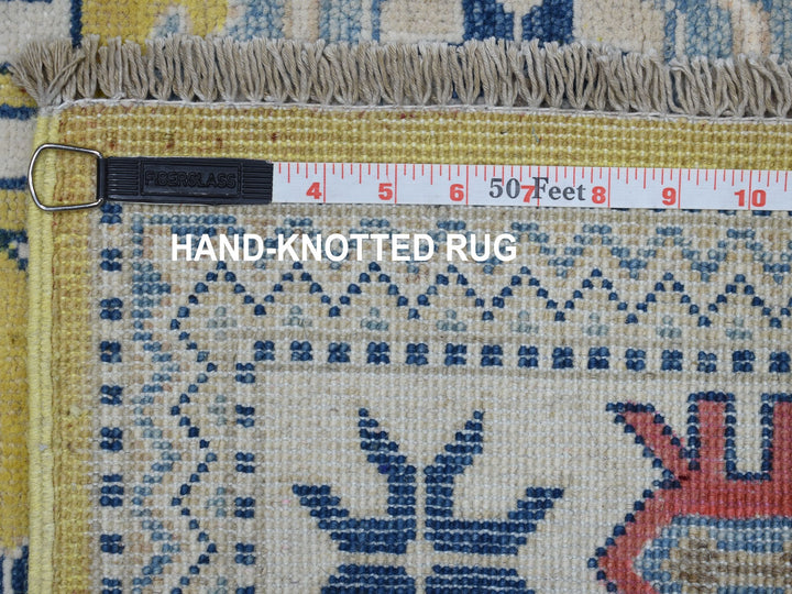 4'0" x 6'4" New Hand Knotted Yellow Wool Rectangle Oriental Rug - MOA10253528
