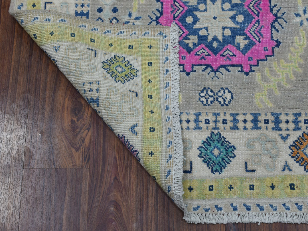 3'3" x 5'0" New Hand Knotted Grey Wool Rectangle Oriental Rug - MOA10253538