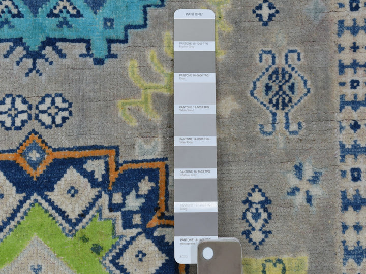 3'3" x 5'0" New Hand Knotted Grey Wool Rectangle Oriental Rug - MOA10253538