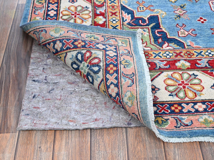 6'2" x 8'7" New Hand Knotted Blue Wool Rectangle Oriental Rug - MOA102535