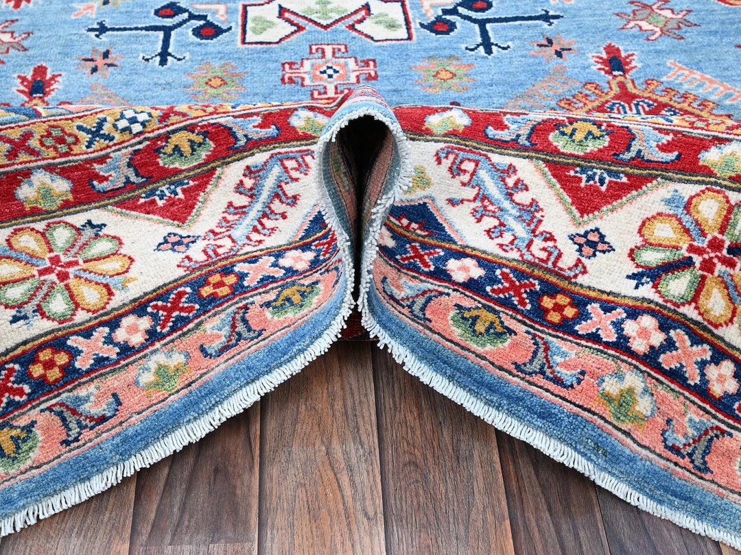 6'2" x 8'7" New Hand Knotted Blue Wool Rectangle Oriental Rug - MOA102535