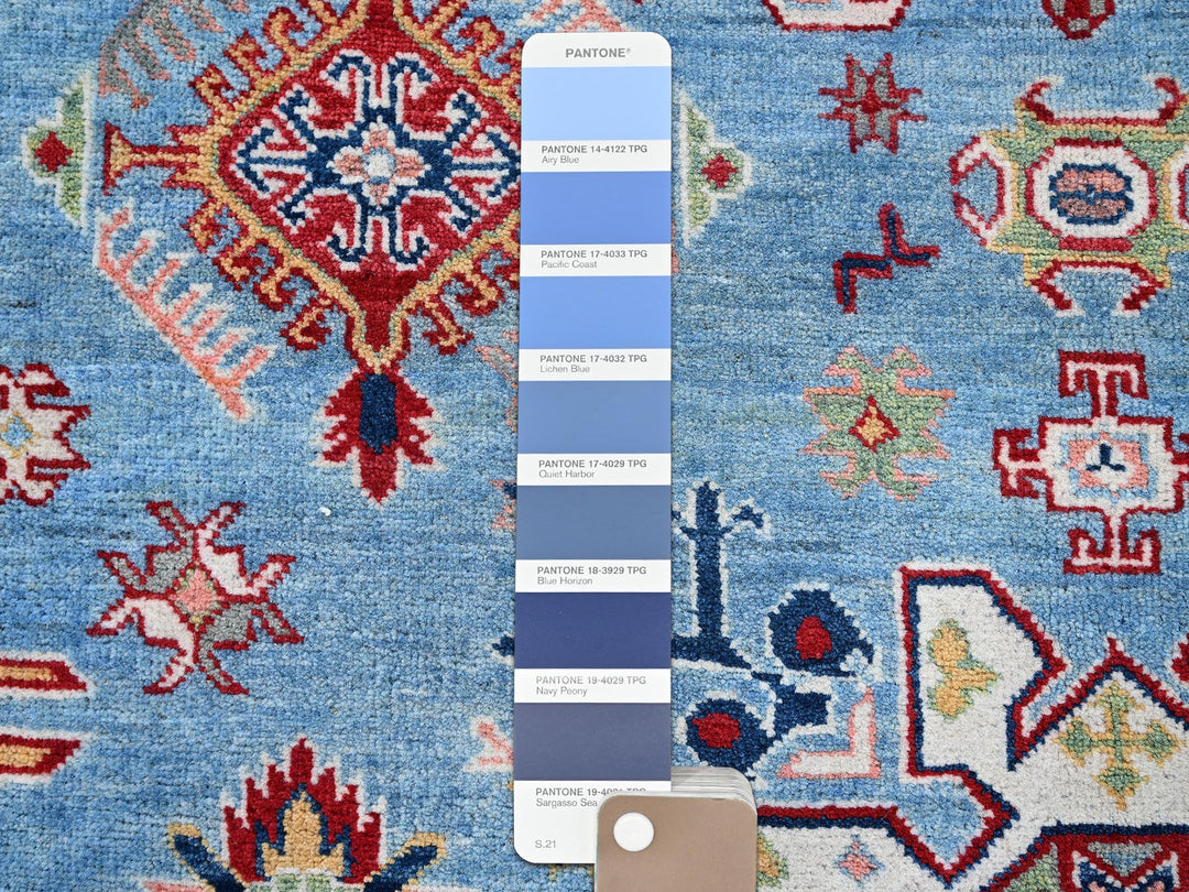 6'2" x 8'7" New Hand Knotted Blue Wool Rectangle Oriental Rug - MOA102535