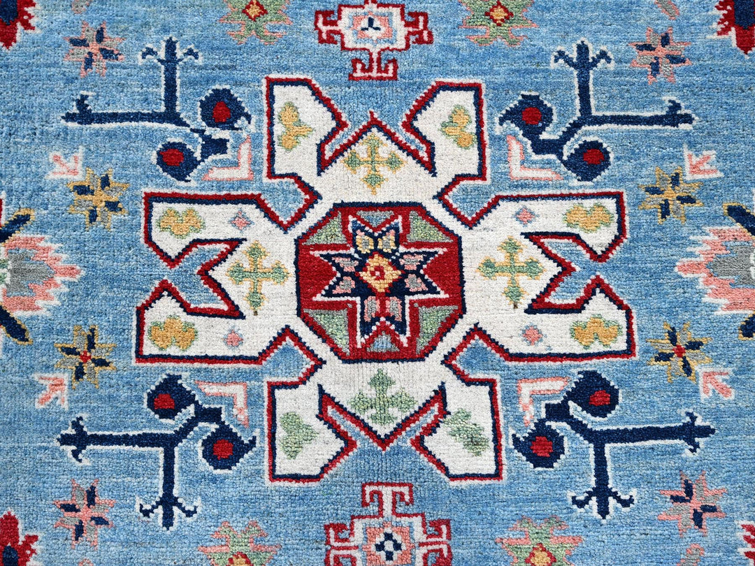 6'2" x 8'7" New Hand Knotted Blue Wool Rectangle Oriental Rug - MOA102535