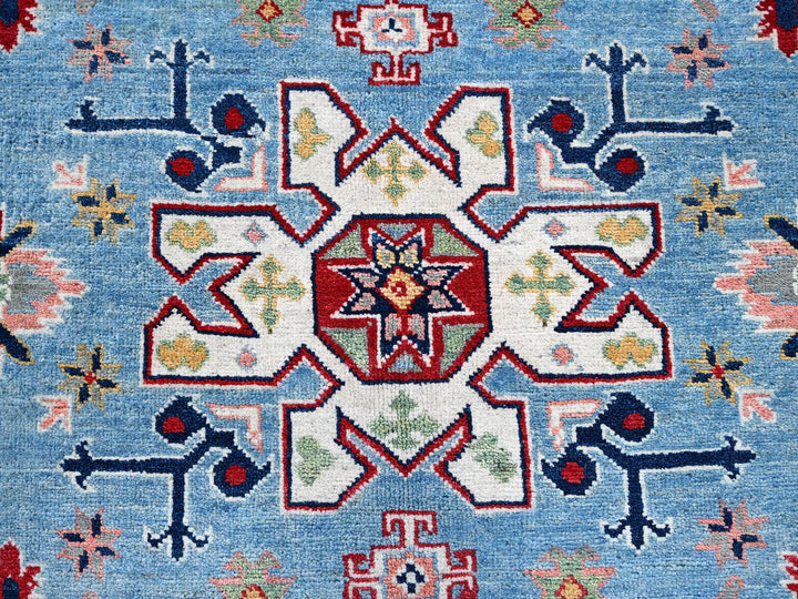 6'2" x 8'7" New Hand Knotted Blue Wool Rectangle Oriental Rug - MOA102535