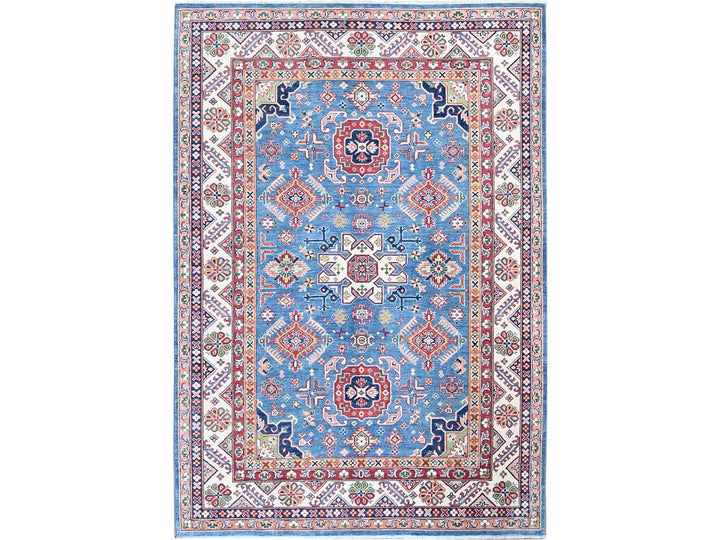 5'11" x 8'9" New Hand Knotted Blue Wool Rectangle Oriental Rug - MOA102536