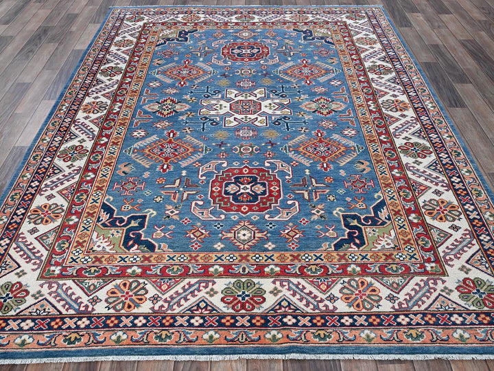 5'11" x 8'9" New Hand Knotted Blue Wool Rectangle Oriental Rug - MOA102536