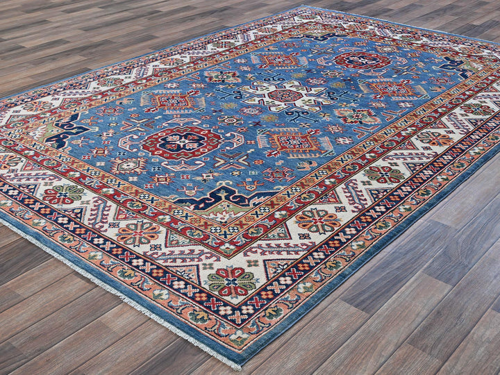 5'11" x 8'9" New Hand Knotted Blue Wool Rectangle Oriental Rug - MOA102536