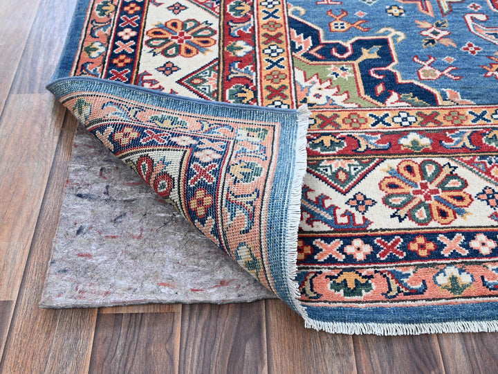 5'11" x 8'9" New Hand Knotted Blue Wool Rectangle Oriental Rug - MOA102536