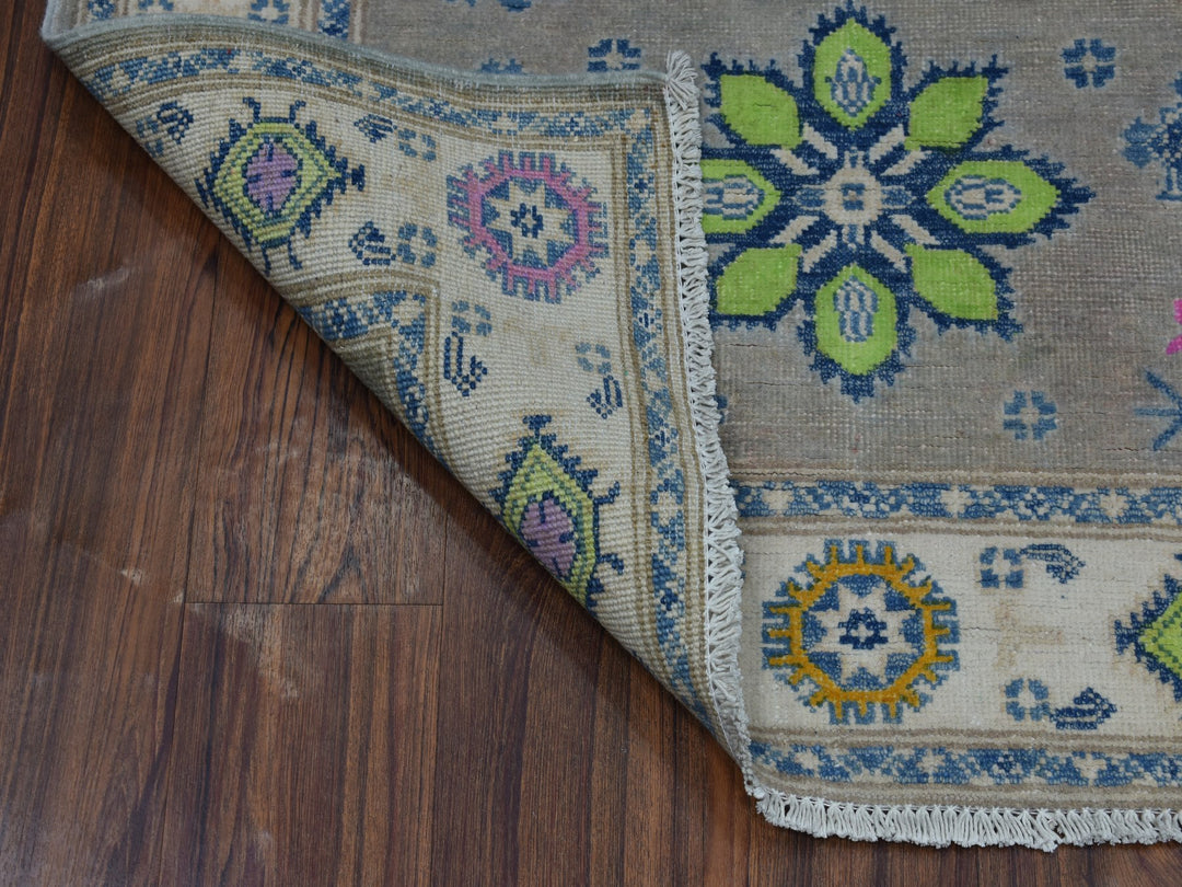 3'5" x 4'10" New Hand Knotted Grey Wool Rectangle Oriental Rug - MOA10253780