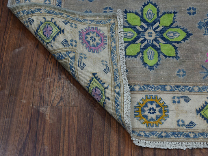 3'5" x 4'10" New Hand Knotted Grey Wool Rectangle Oriental Rug - MOA10253780