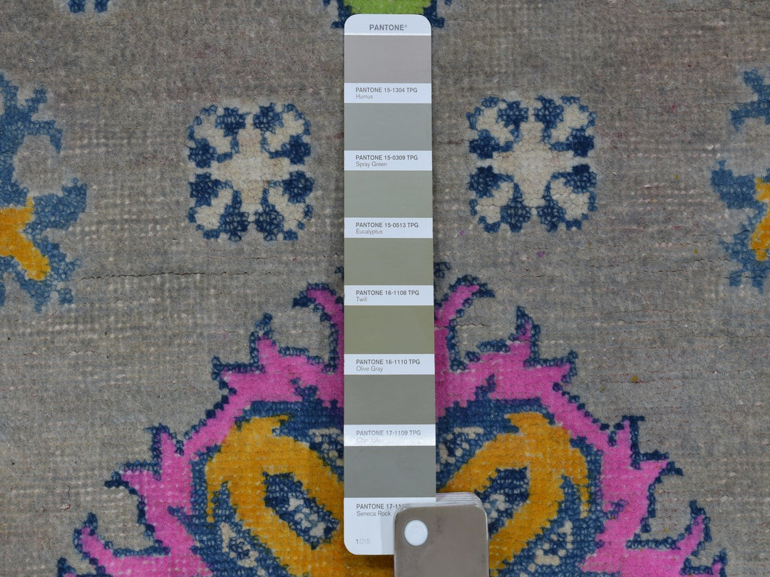 3'5" x 4'10" New Hand Knotted Grey Wool Rectangle Oriental Rug - MOA10253780
