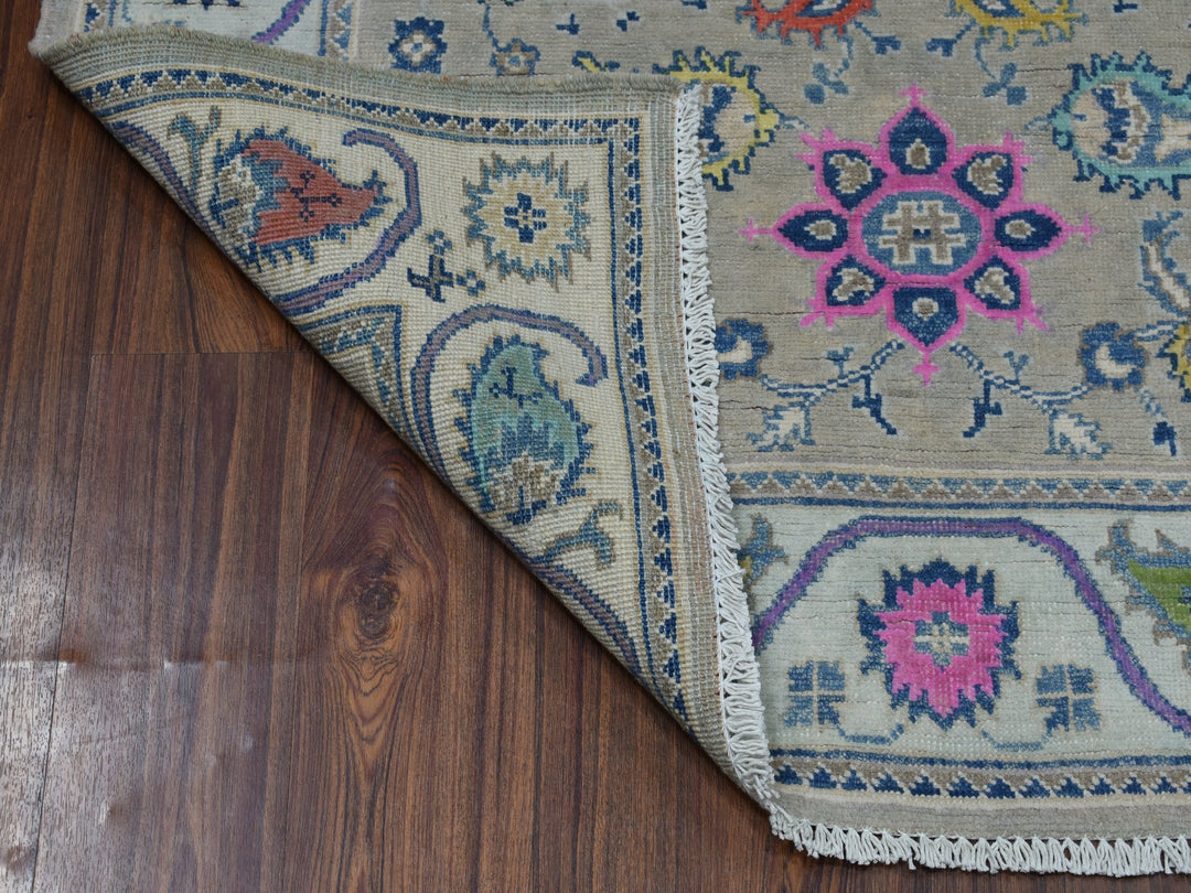 4'0" x 5'9" New Hand Knotted Grey Wool Rectangle Oriental Rug - MOA10253807