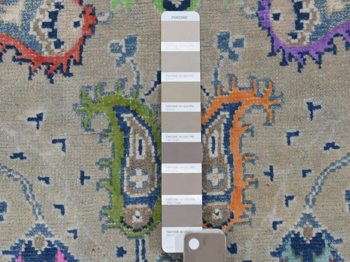 4'0" x 5'9" New Hand Knotted Grey Wool Rectangle Oriental Rug - MOA10253807