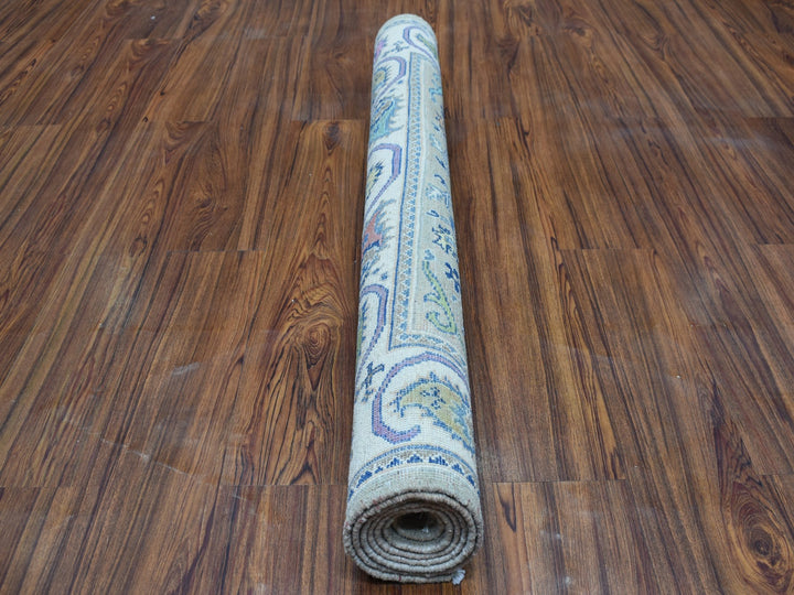 4'0" x 5'9" New Hand Knotted Grey Wool Rectangle Oriental Rug - MOA10253807