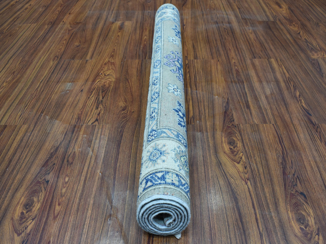 3'10" x 5'9" New Hand Knotted Grey Wool Rectangle Oriental Rug - MOA10253808