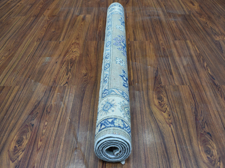 3'10" x 5'9" New Hand Knotted Grey Wool Rectangle Oriental Rug - MOA10253808