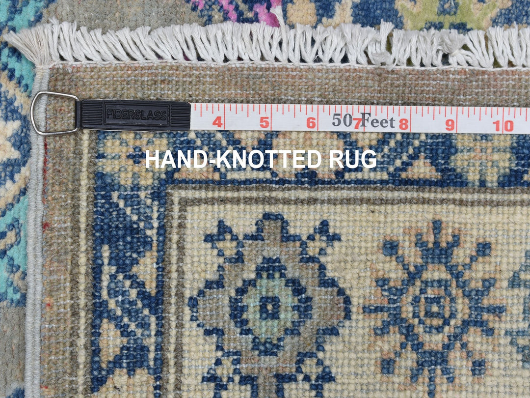 3'10" x 5'9" New Hand Knotted Grey Wool Rectangle Oriental Rug - MOA10253808