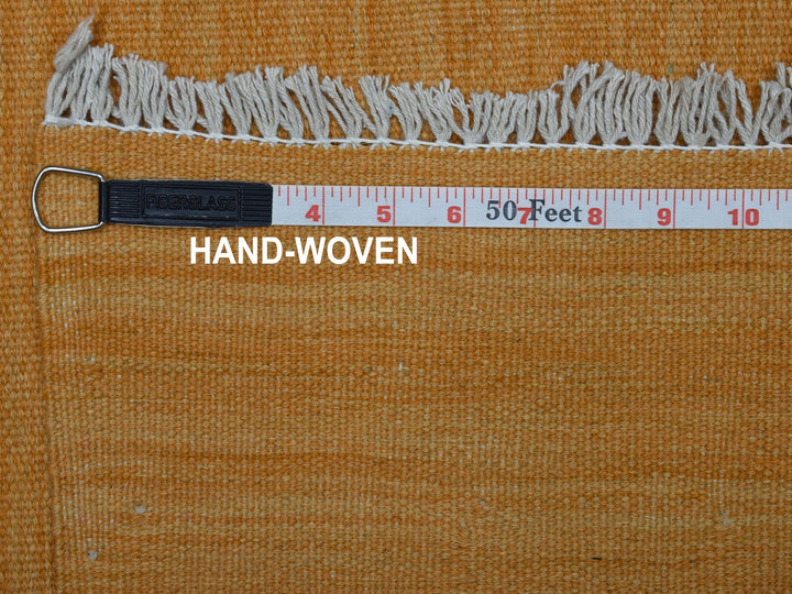 2'4" x 6'4" New Hand Woven Yellow Wool Runner Oriental Rug - MOA10253855