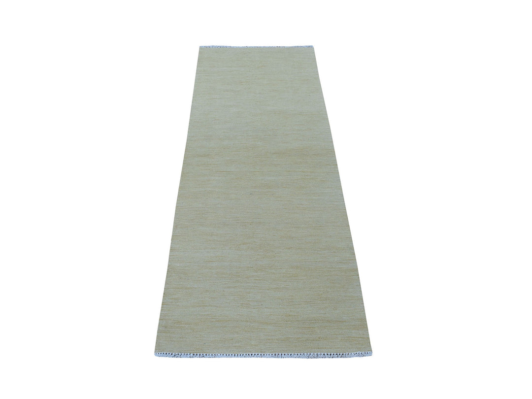 2'5" x 6'3" New Hand Woven Yellow Wool Runner Oriental Rug - MOA10253858