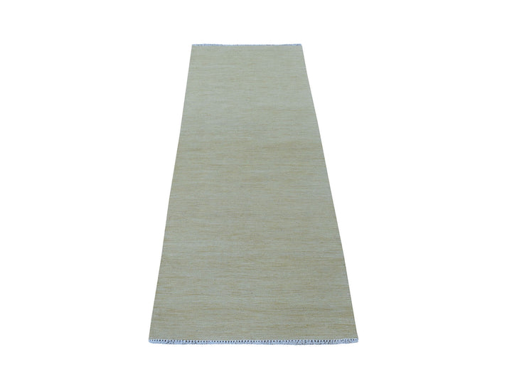 2'5" x 6'3" New Hand Woven Yellow Wool Runner Oriental Rug - MOA10253858