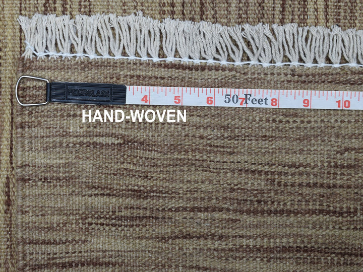 2'6" x 6'5" New Hand Woven Brown Wool Runner Oriental Rug - MOA10253866