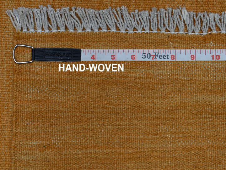 2'6" x 6'8" New Hand Woven Yellow Wool Runner Oriental Rug - MOA10253867