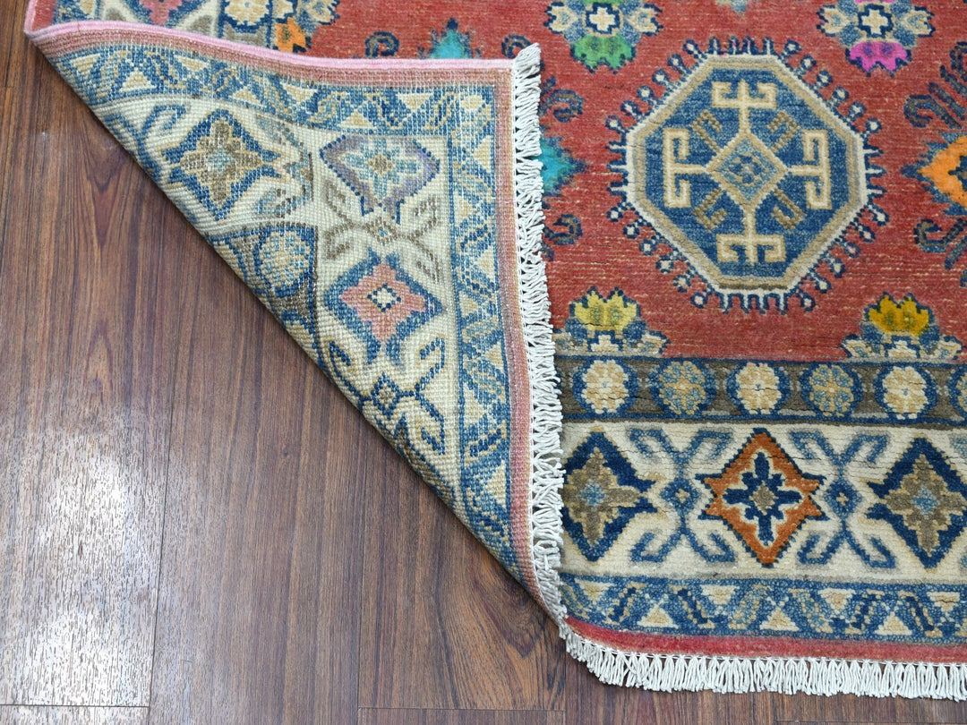 3'9" x 5'7" New Hand Knotted Pink Wool Rectangle Oriental Rug - MOA10254151
