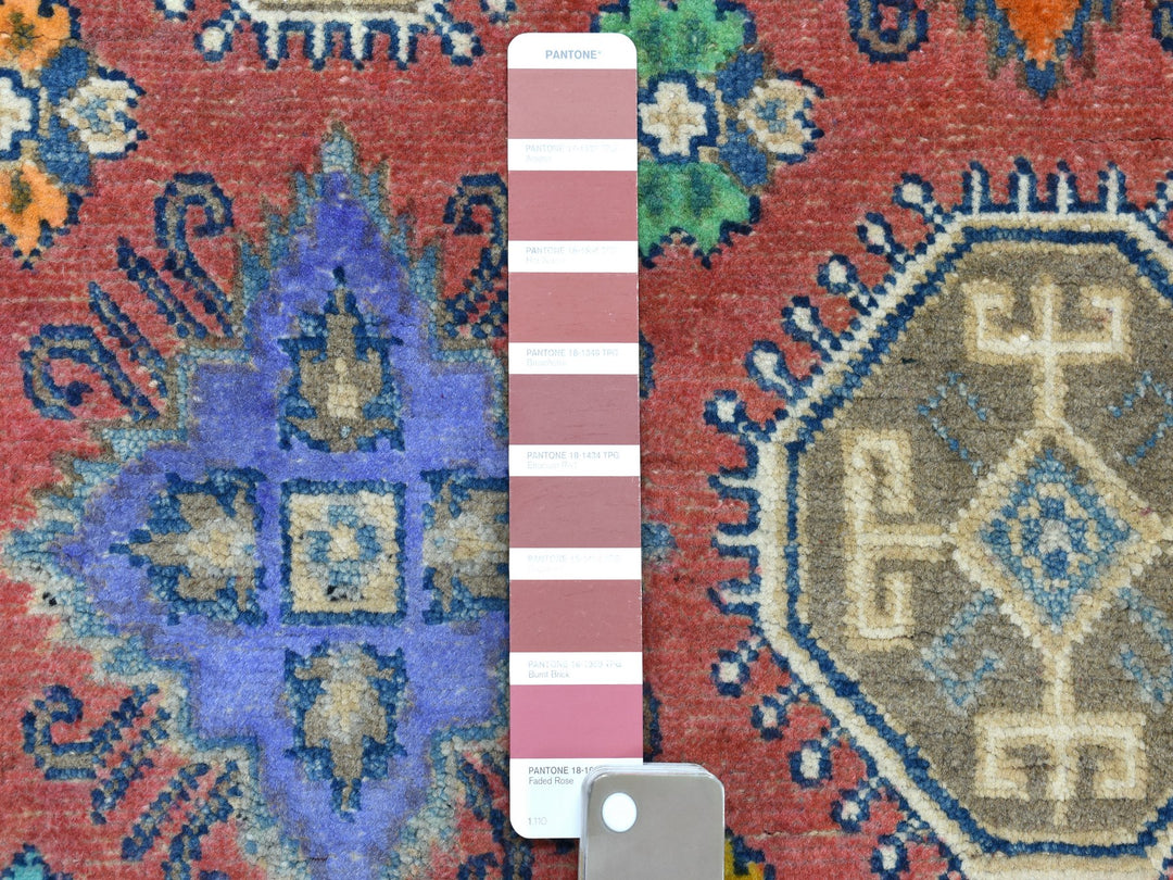 3'9" x 5'7" New Hand Knotted Pink Wool Rectangle Oriental Rug - MOA10254151